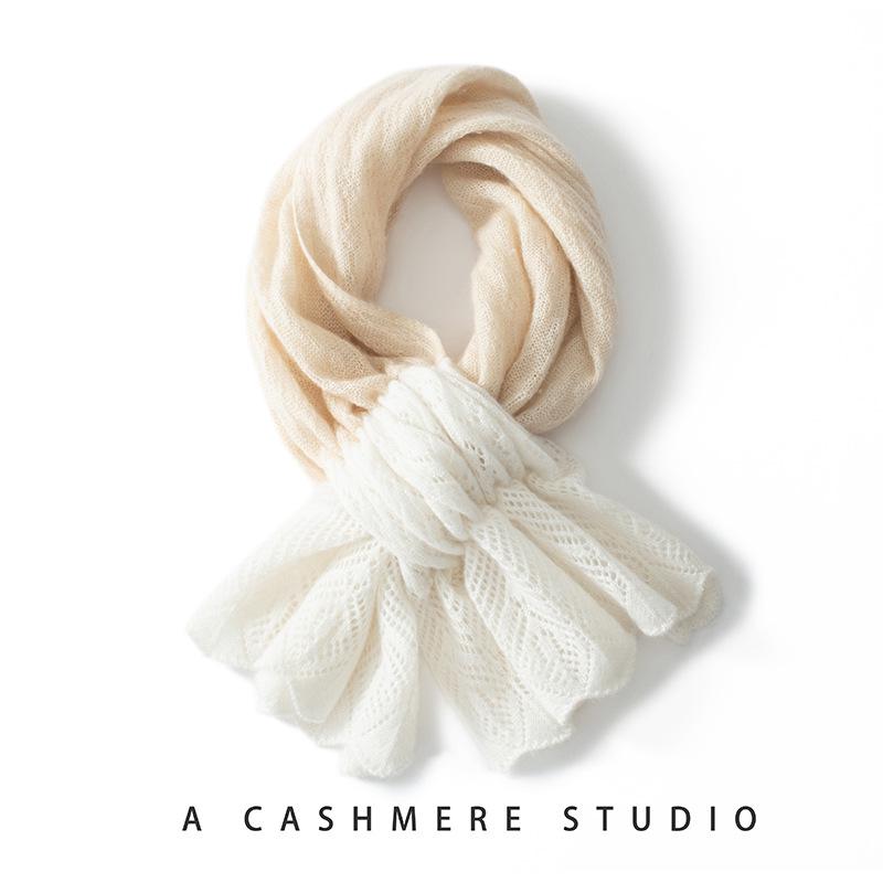 Женский однотонный кашемировый снуд - Теплый вязаный шарф Осень/Зима
