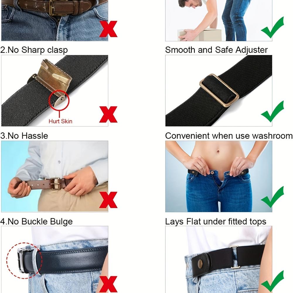 Adjustable Non-porous Invisible Belt for Men and Women - Elastic and Comfortable Fit, Non-slip Design, Casual Clothing, Hand Washable, Tighten Waist