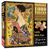 MaxRenard Jigsaw Puzzle 1000 Pieces for Adult Klimt Lady With Fan Environmentally Friendly Paper Christmas Gift Toy