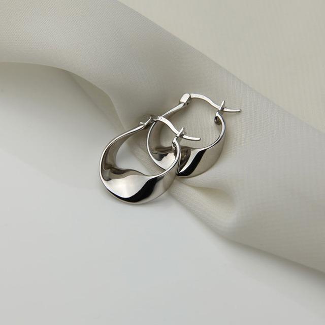 

ANENJERY Twist Wave серьги-кольца женские простые французские золотые серьги оптом серебряный