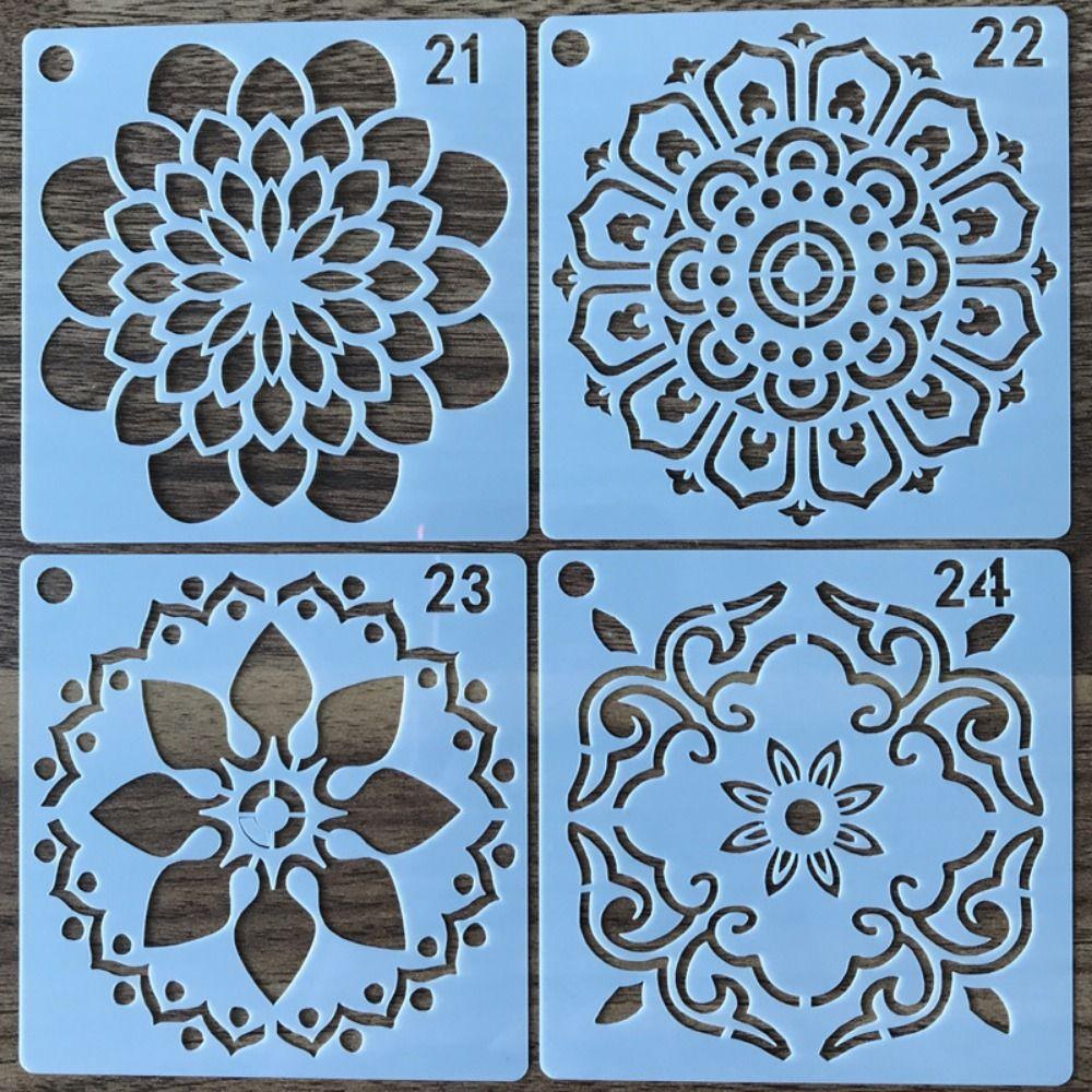 36/56Pcs Creative Mandala Stencils Hollow Dot Painting Stencils Dotting Tools