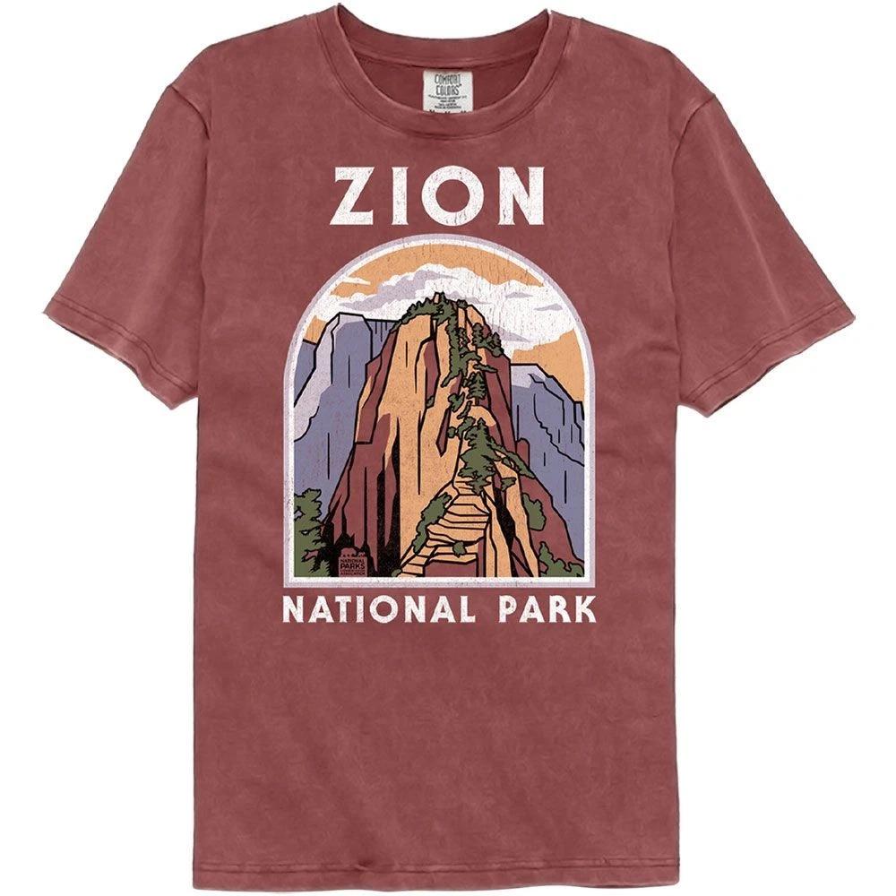 National Parks Zion Angels Landing Officially Licensed  Short Sleeve Comfor 110