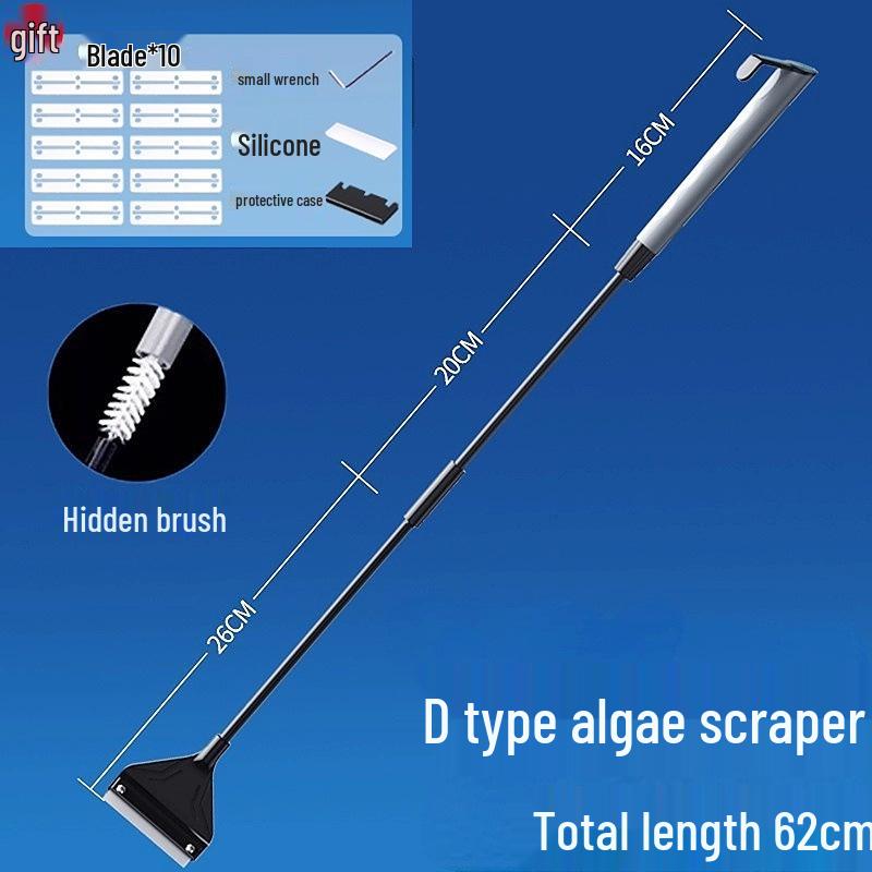 Algae Scraper & Cleaner for Aquariums - Plant Tank Brush & Remover