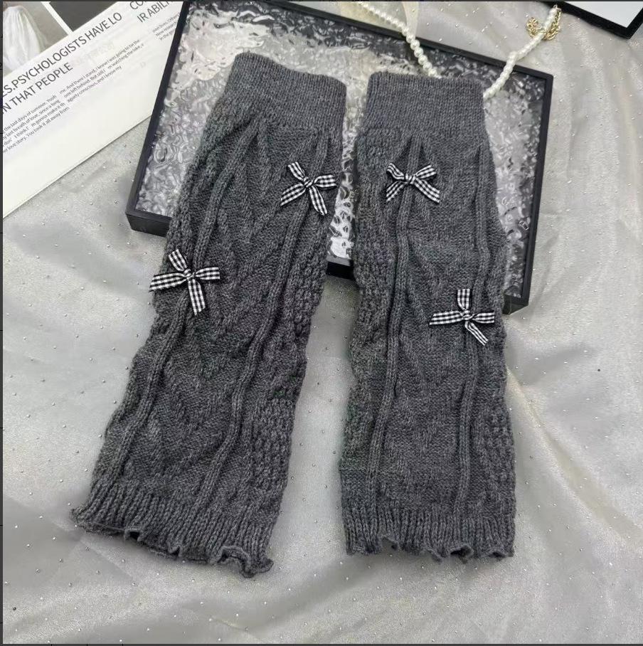 

Winter Warm Bow Socks, Sweet Cold-Proof Thickened Socks, Trendy Foreign Gas Pile One size fits all темно-серого