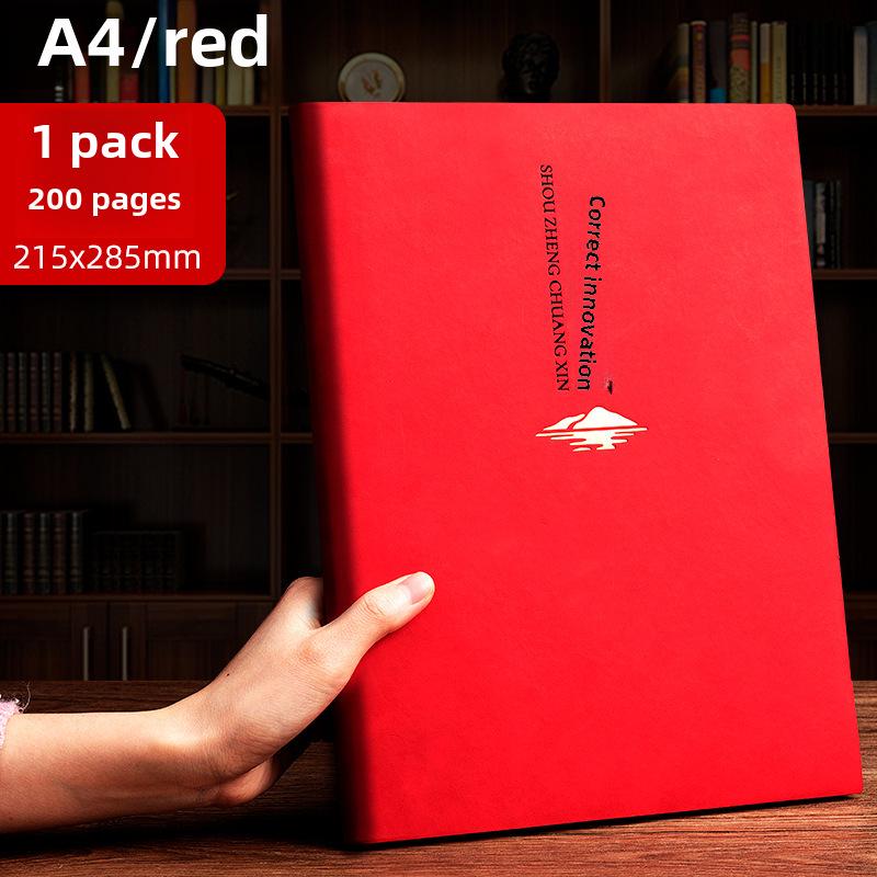 Thickened Sheepskin Business Notebook with Custom Logo - Available In A4, A5, B5 Sizes, Horizontal Line.