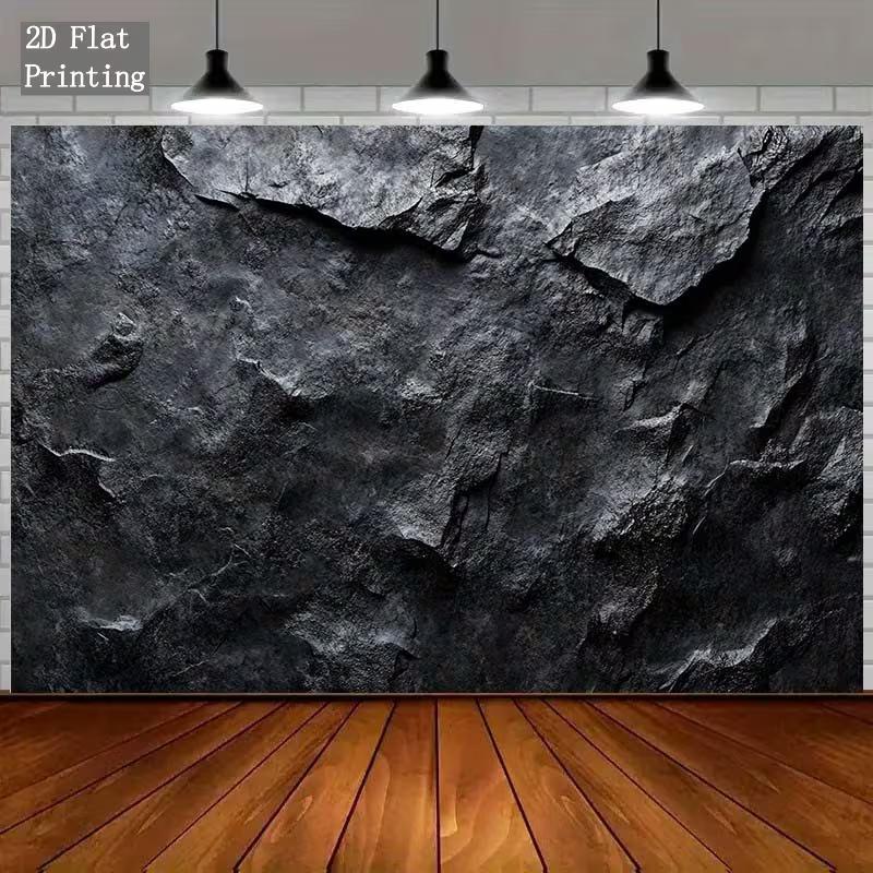 2D Black Stone Texture Backdrop for Studio, Product Photography and Neutral Decor