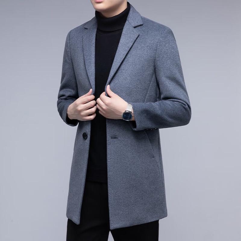 Firstview Men's Urban Casual Mid-Length Wool Blend Coat FV24D1150