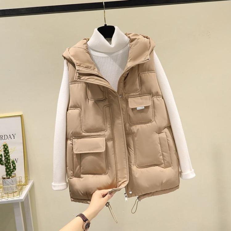 Jauns korejiešu brīva stila ziemas sieviešu mētelis, veste, jaka, bez piedurknēm
