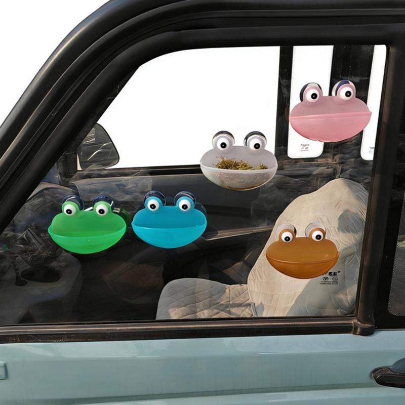 4Pcs Frogs Shape Water Bowl Feeder With Strong Suction Cup Design For Small Pet Reptiles And Amphibians Terrariums Decors