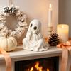 Unique Holiday Gift for Friends 3D Printed Halloween Ghost Figurine, Cute Chin-Resting Spooky Desk Decor, Modern Decor Shelf Funny Ornament Home Party