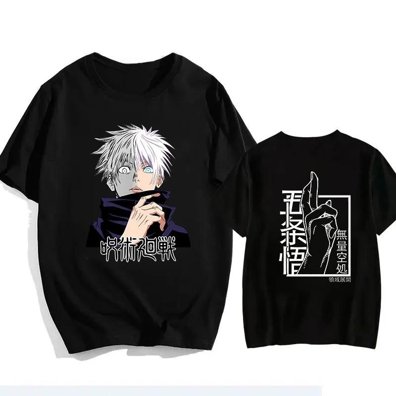 Jujutsu Kaisen Satoru Gojo Unisex Cotton T-shirt 2026 Summer Anime Print Loose Casual Parent-child Short Sleeved Top