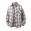 Men Spring Plaid Shirt Casual Loose Long Sleeve Button Down