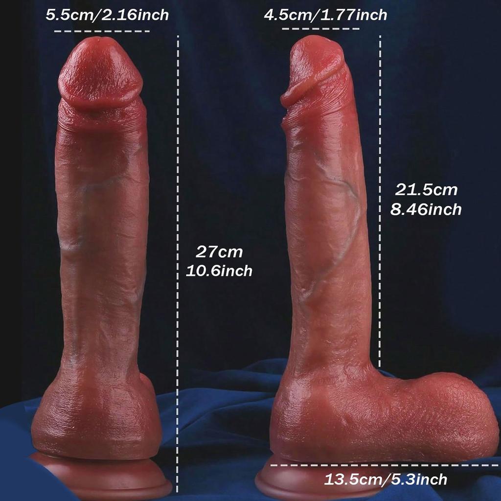 10,6palcový realistický velký tlustý dildo pro ženy, realistické měkké silikonové anální dildo se silnou přísavkou pro použití bez použití rukou, penis pro anální vagínu