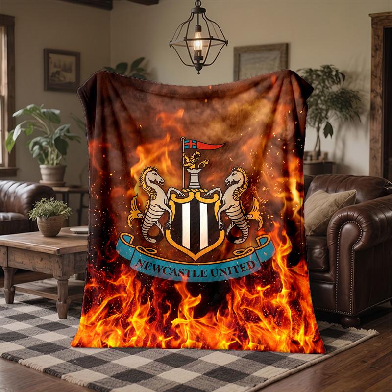 Newcastle United Football Print Flannel Blanket Soft Warm Sofa Bed Throw Blanket For Home Office Bedroom