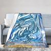 Anime Yu Gi Oh Card Fleece Blankets Blue Eyes White Dragon Anime Cartoon Fashion Throw Blanket for Home 125*100cm Bedspread,