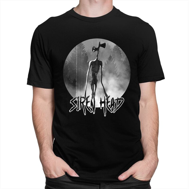 Fashion Creepy Siren Head Horror T Shirts Unisex Tshirts Streetwear Casual Graphic Tee Tops Loose Oversized Clothes