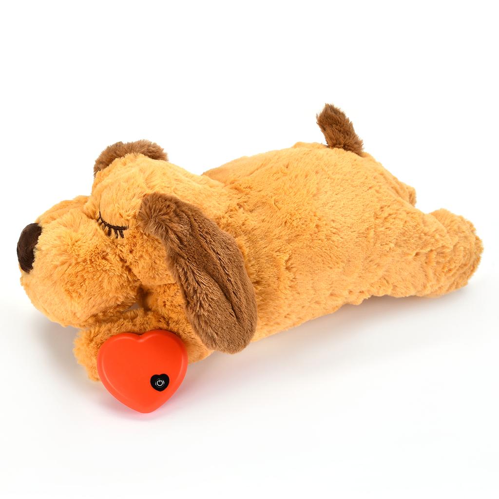 Plüsch-Spielzeug mit Herzschlag für Verhaltenstraining bei Welpen, Plüsch-Kuscheltier, Angstlinderung, Einschlafhilfe, Puppe, langlebiges Kauspielzeug für Hunde