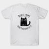 Men Black Print T-shirt Nihilism Cat No-Cut Transfer Paper Print Cotton Tshirt