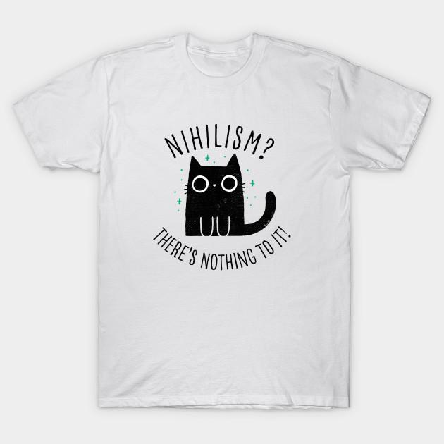 

Men Black Print T-shirt Nihilism Cat No-Cut Transfer Paper Print Cotton Tshirt 4XL білий