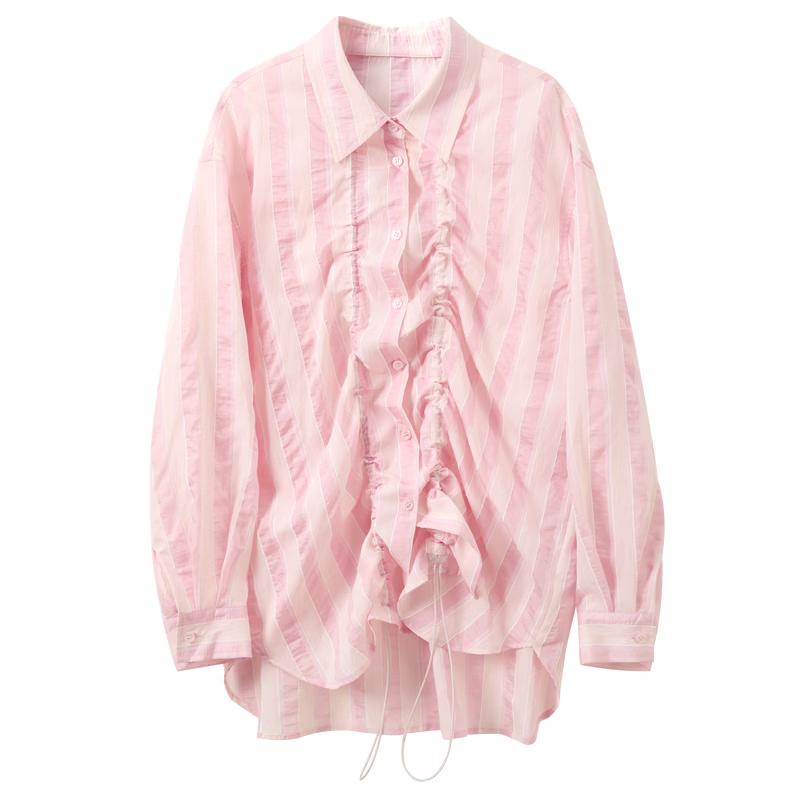 

Летняя полосатая свободная блузка 2026 M