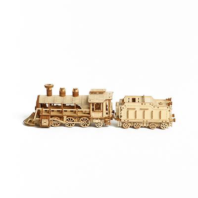 DIY Wooden Train Locomotive Puzzles Toys 3D Children Mechanical Assembling Educational Kids Ship Cars Trucks Model Boys Gift