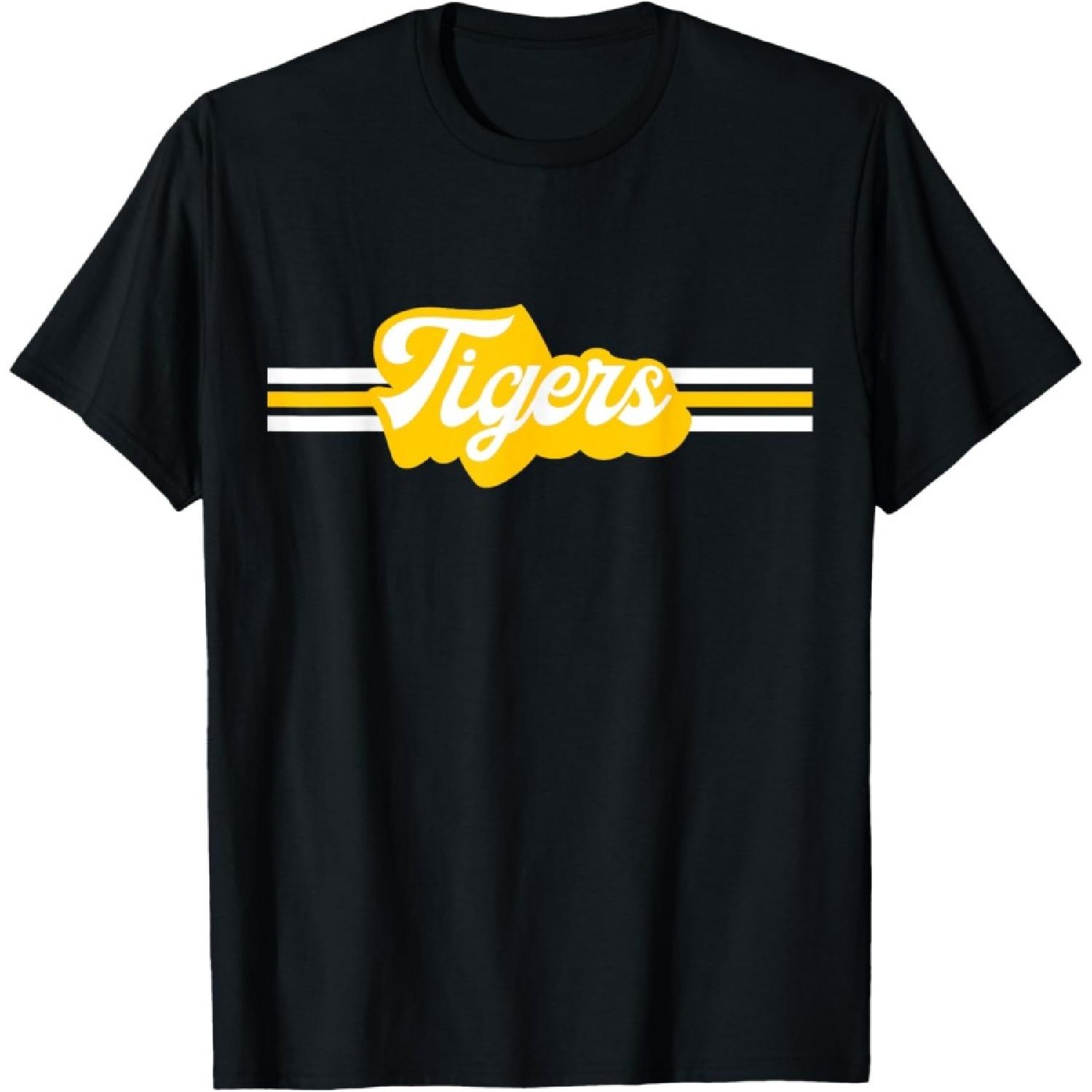 Retro Tigers Mascot, Unisex School Spirit, Tiger Sports T-Shirt S