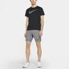 Nike Striped Logo Print Training Sports Short Sleeve T-Shirt Men Tops Black DD1622-010