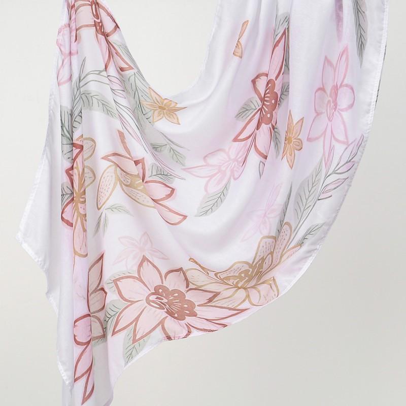 Ins Style Printed Thin Gauze Scarf Personalized All-match Sunscreen Large Shawl Long Women's Headscarf