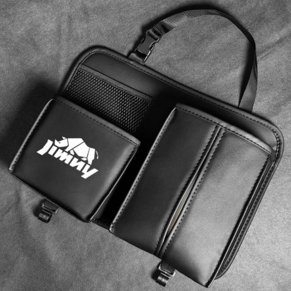 Suzuki Jimny Car Seatback Storage Compatible with All Series Suzuki Storage Box with Tissue Drink Cup and Leather Backseat Large Capacity Car Seatback
