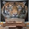 Tiger Face Close-Up with Intense Gaze Pattern Wall Hanging Tapestry Decorative Tapestry Home Decor for Bedroom and Living Room