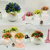 Artificial Chrysanthemum Indicum Hemisphere Potted Plant With Plastic Material For Home Decor