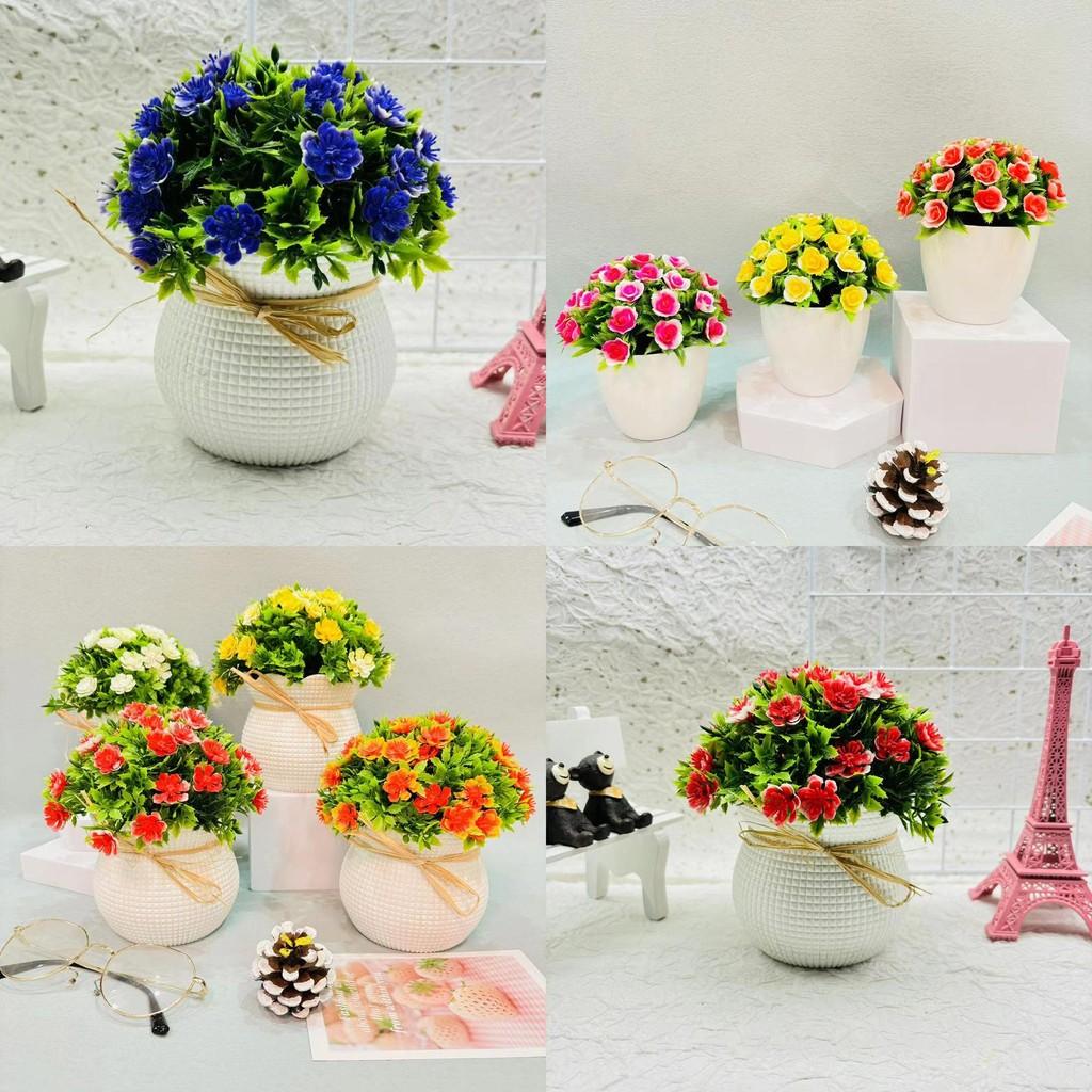 Artificial Chrysanthemum Indicum Hemisphere Potted Plant With Plastic Material For Home Decor