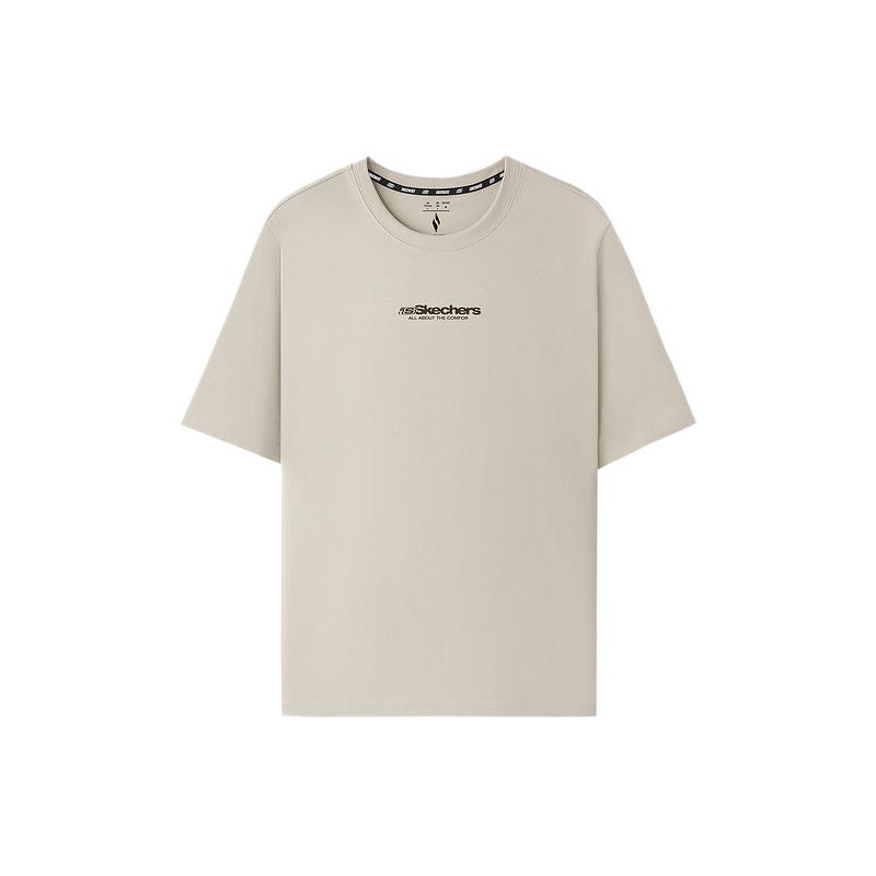 Skechers Sports Alliance Series Comfortable Simple Solid Color Short Sleeve T-Shirt Unisex Tops L325U016-0046 M