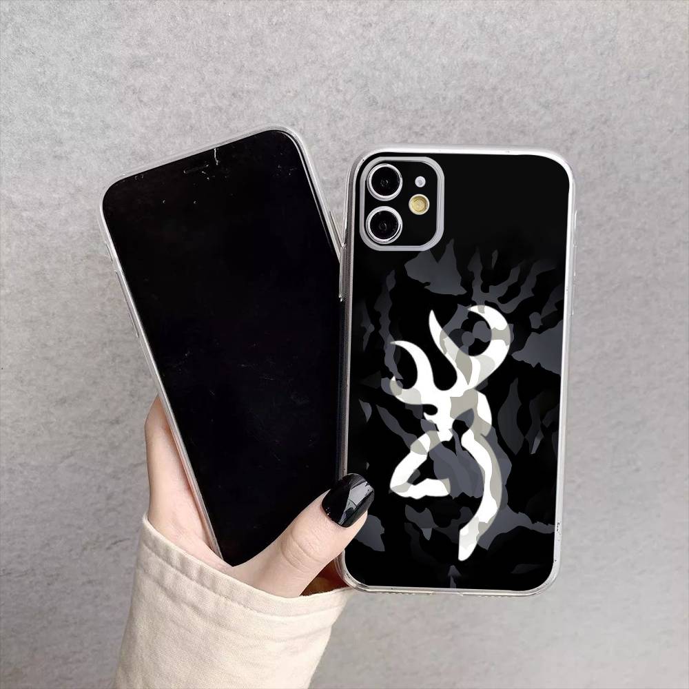 D-Deer Hunting Camo Phone Case For iPhone17,16,15,14,13,12,11 Plus,Pro Max Soft Transparent Cover