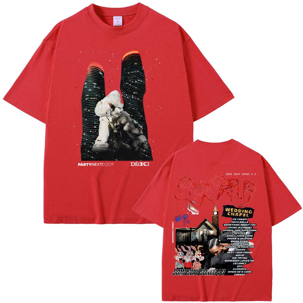 Rapper PARTYNEXTDOOR & Drake Some Sexy Songs 4 U SSS4U 2025 Double Sided Print T Shirts Men Fashion Hip Hop Oversized T-shirts