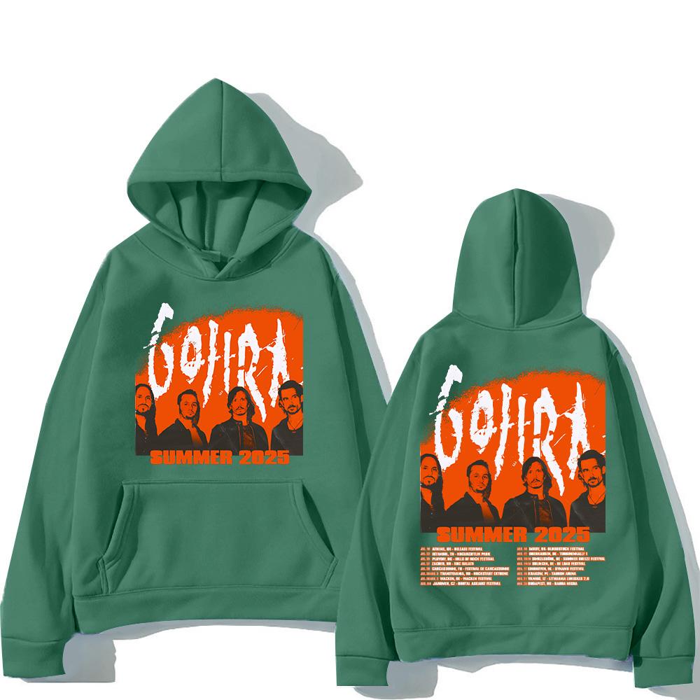 Hanorace Trupa Metal Gojira Turneul Gojira Vara 2025 Nou Sweatshirt Bărbați Femei Vintage Gotic Supradimensionat Pulover cu Glugă Streetwear