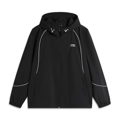 Li Ning Sports Lifestyle Series UV Protection Hooded Cardigan Men Outerwear Black AFDU549-3