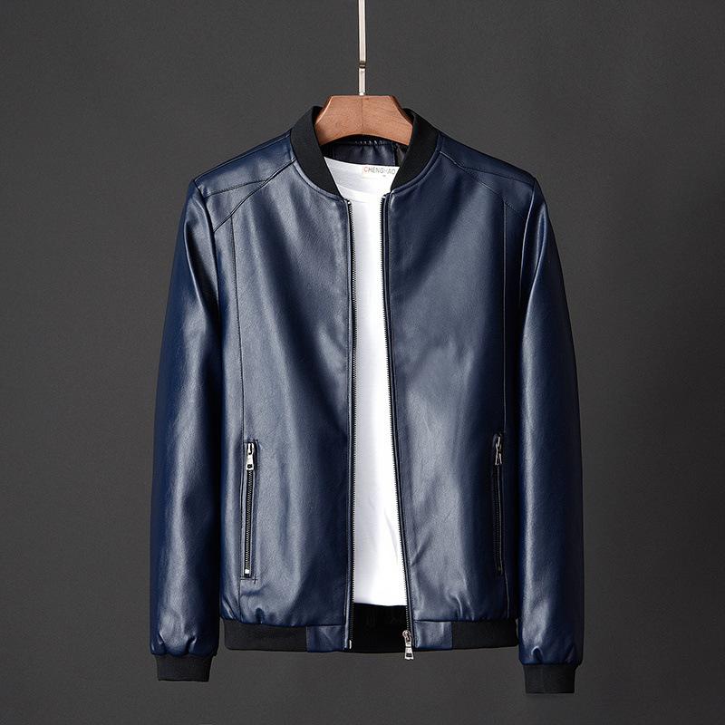 Men's New Youth Jacket Men's Stand-up Collar Velvet Korean Version Slim-fitting Short Clothes