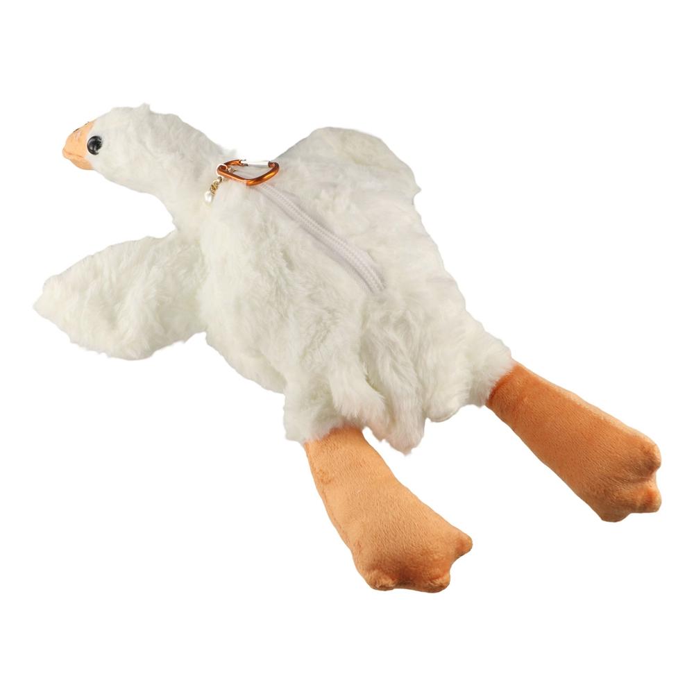 Pencil Pouch White Goose Pen Bag Stuffed Animal Stationery Storage Bag Office Supplies