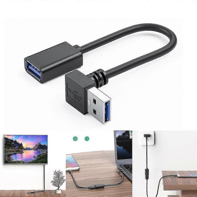 Universal Usb 3.0 Extension Cable With 90-degree Bend For Home And Office Use