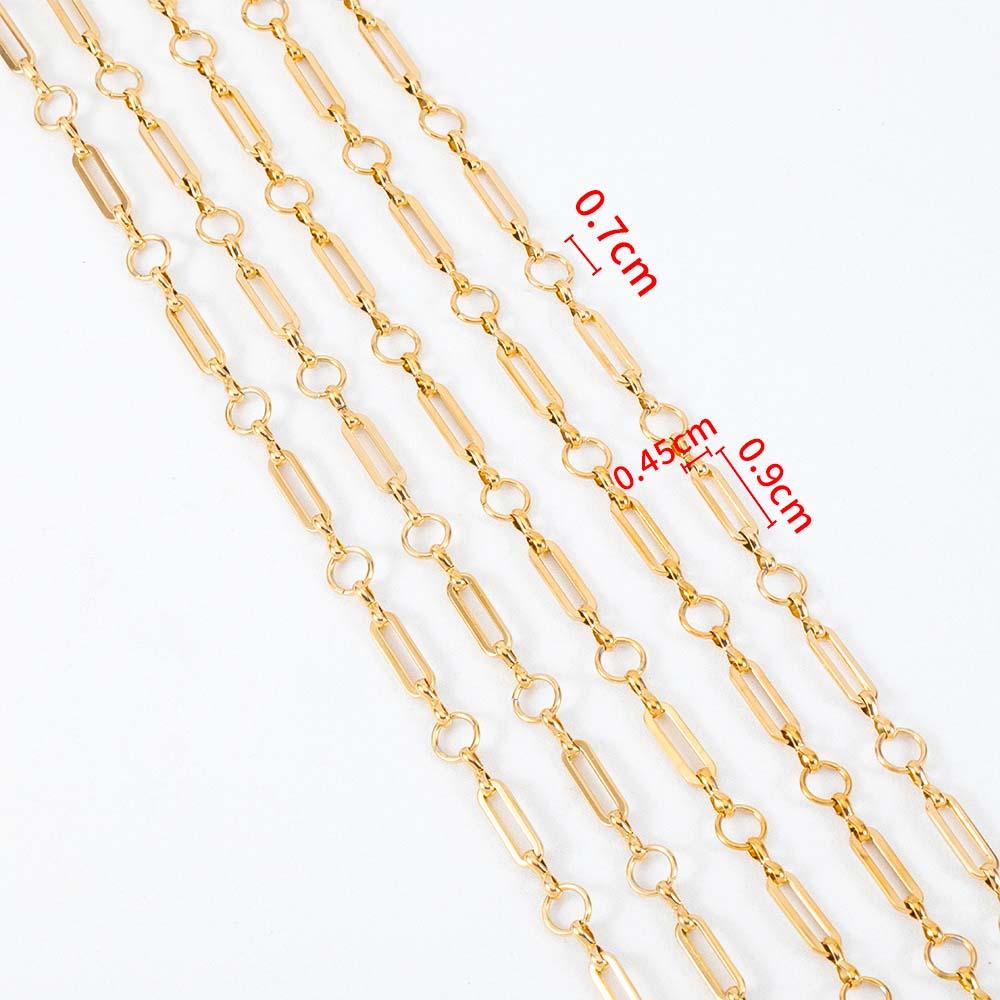 No Fade 1Meter Stainless Steel Necklace Bracelet Thick Golden Chains Geometry Rolo Cuban Link Chain DIY Jewelry Making Wholesale