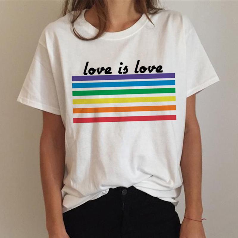 Camiseta feminina topos lgbt t camisa do orgulho gay lésbica arco-íris camiseta harajuku camiseta ullzang engraçado tshirt 90s topos roupas