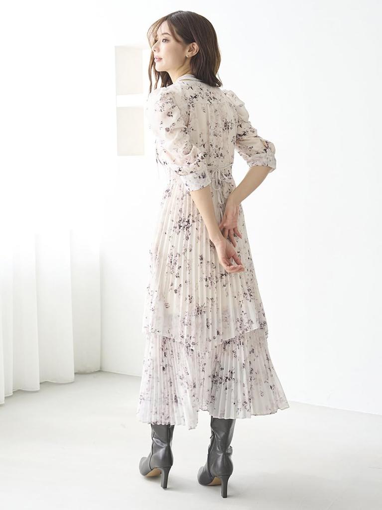 Sustina Pleated Print Dress SWFO255038IVR0