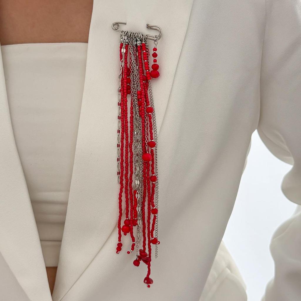 Broche en Cristal Européenne & Américaine Polyvalente avec Perles de Riz – Accessoire de Trajet Multifonctionnel, Élégant et Personnalisé