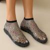 Summer Women's Luxury Sequin Bottom Hollow Short Boots Water Diamond Sexy Flat Bottom Fashion Banquet Flats Sandals