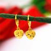 Luxury Genuine Gold Color Love Heart Shape Long Drop Earring for Women Bride Wedding Daily Wear Earring Jewelry Gifts