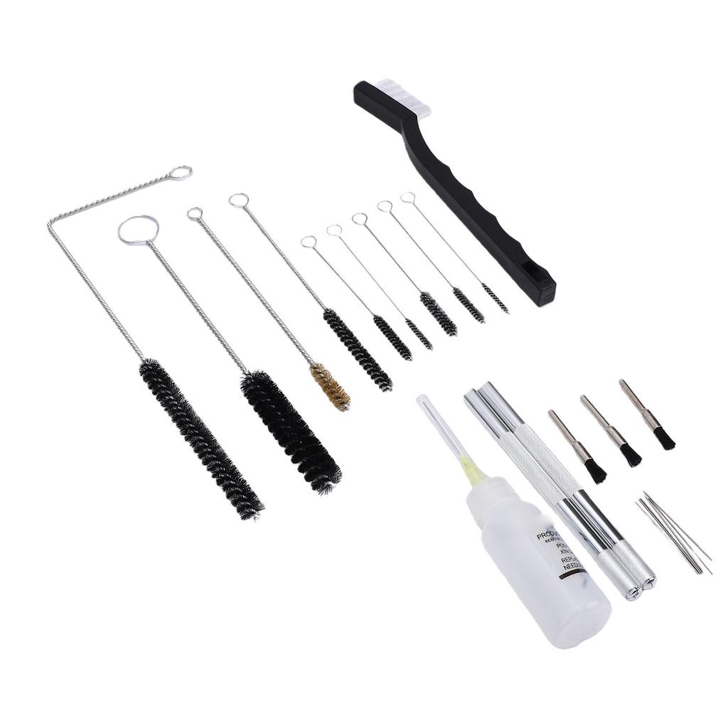 Spray Gun Cleaning Kit Nylon Brass Cleaner Brushes Needles Lubrication Bottle Airbrush Cleaning Kit for Maintenance