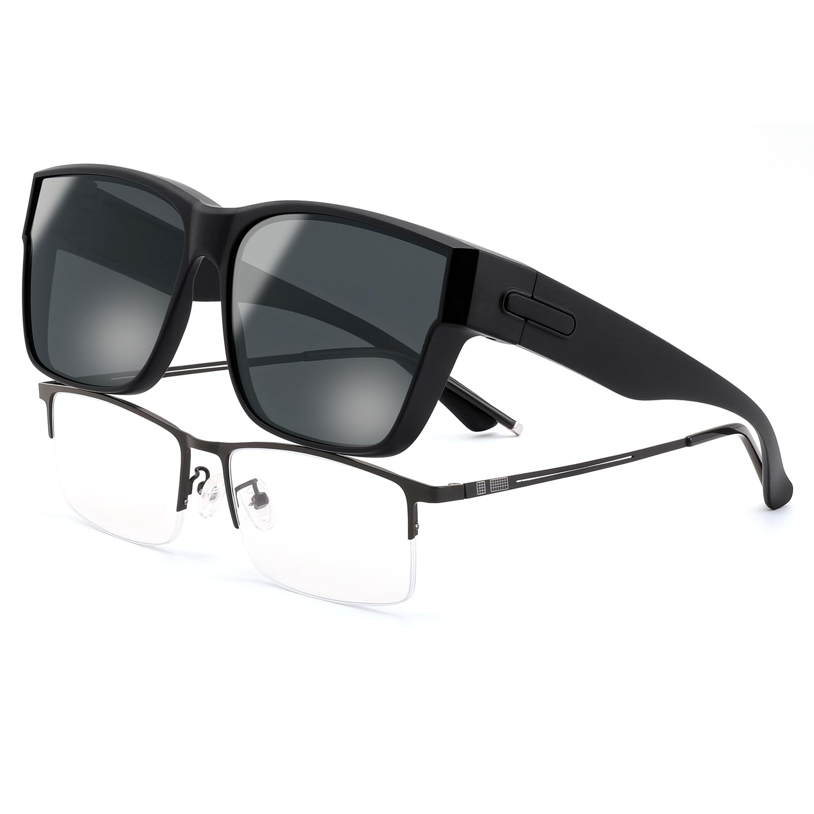 

FEISEDY Поляризованные TR90 UV400 для мужчин и B1335 Солнцезащитные очки поверх очков, Линзы, Оправа, Большие, Защита, Вождение, Женщины,