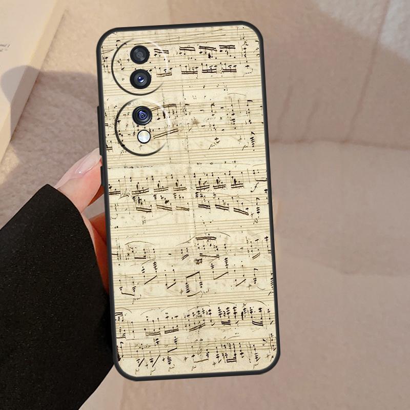 Sheet Music For Honor Magic V5 5 6 7 Pro Case For Honor X9a X9b X9c X8a X8b 50 70 90 200 400 Lite Cover
