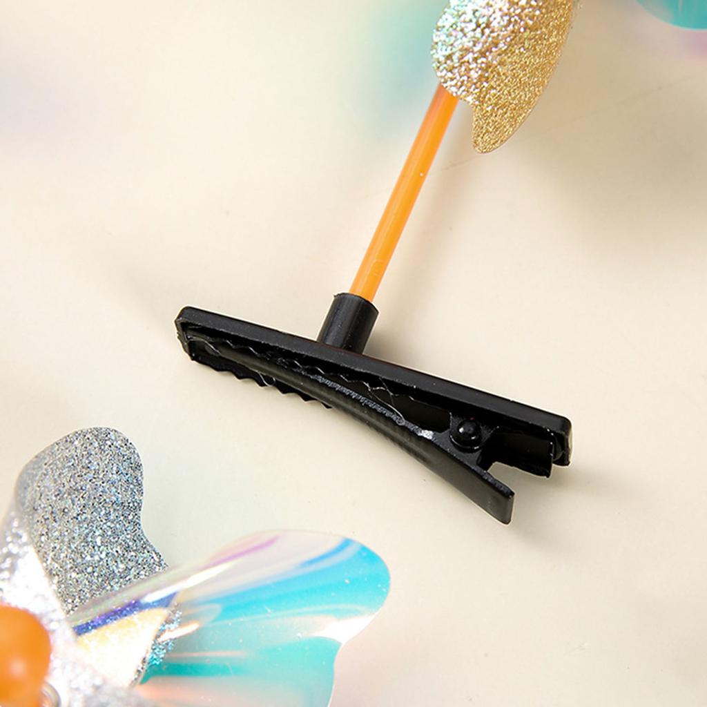 Zarter Ponyclip Windrad Y2K Haarspangen Clip Haarnadel mit Glitzer Süße Mädchen Dame Mini Windrad (10 Stück)